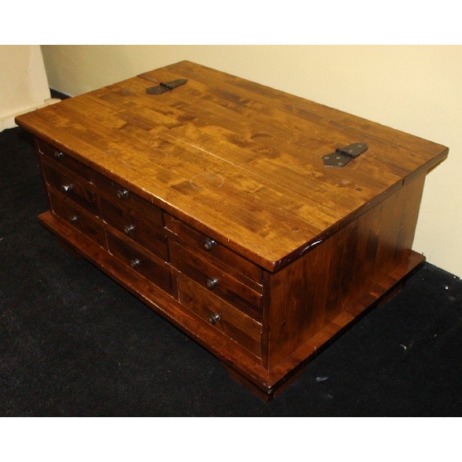 Heavy Solid Wood Chestnut Laura Ashley Chest of Drawers Coffee Table